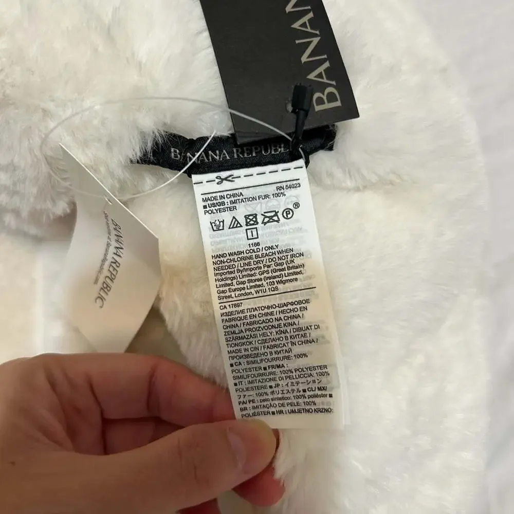 Banana Republic Ivory Faux Fur Infinity Scarf Wrap